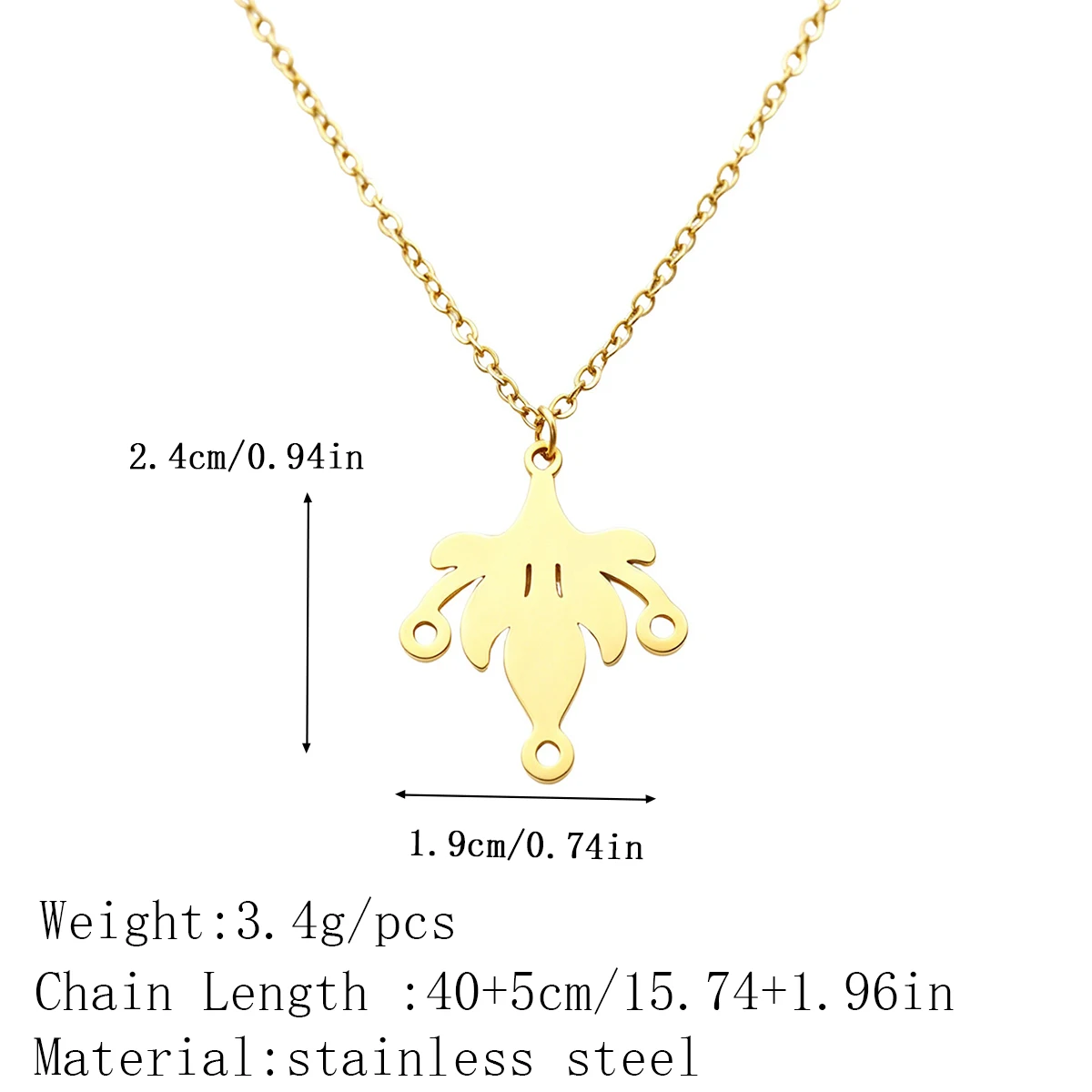 Kinitial Fleur-de-lis Flower Pendant Chain Necklaces For Women Stainless Steel Jewelry Necklace Anniversary Gift