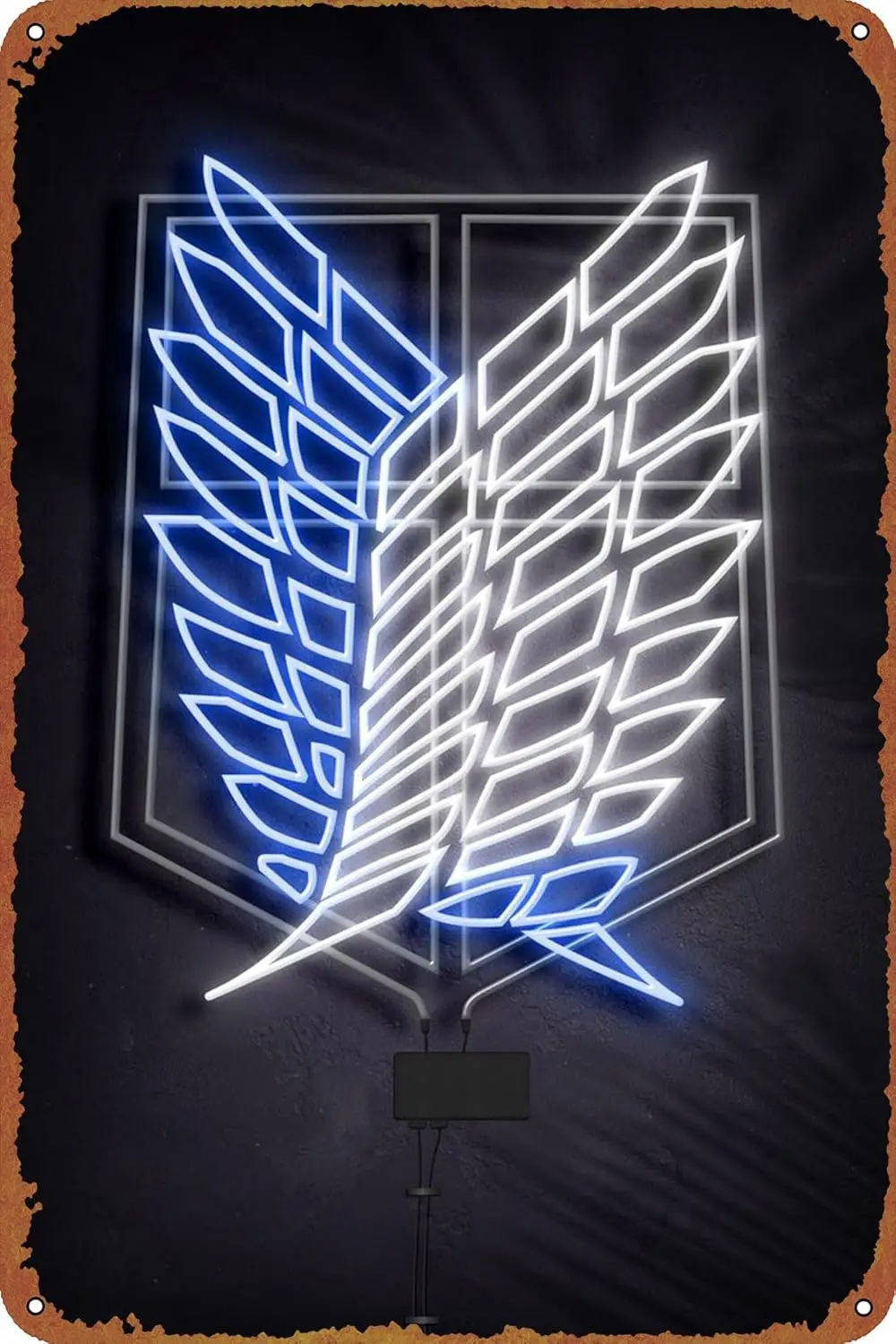 SNK Scout Regiment Neon Game Poster Tin Sign Cafe bar Home Wall Art Decoration Retro Metal Tin Sign -aluminum