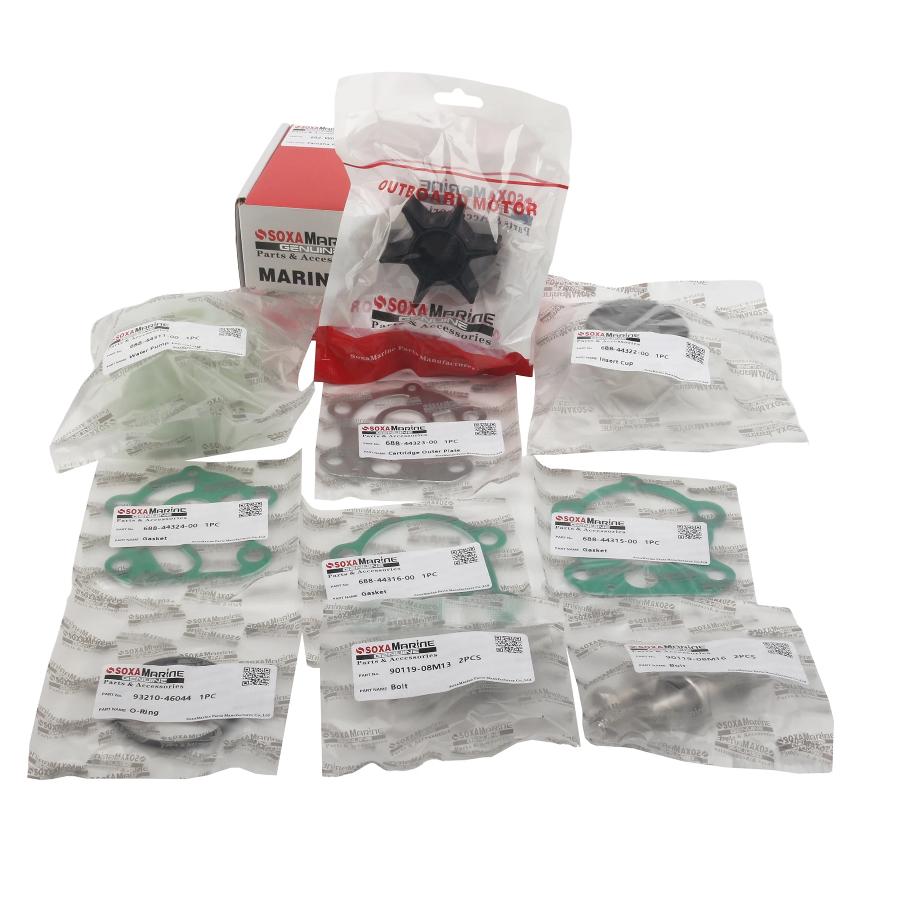 692-W0078-00 Kit de reconstrucción de bomba de agua con carcasa para Motor de barco fueraborda Yamaha 2 Str 60 70 75 85 90 HP 18-3370
