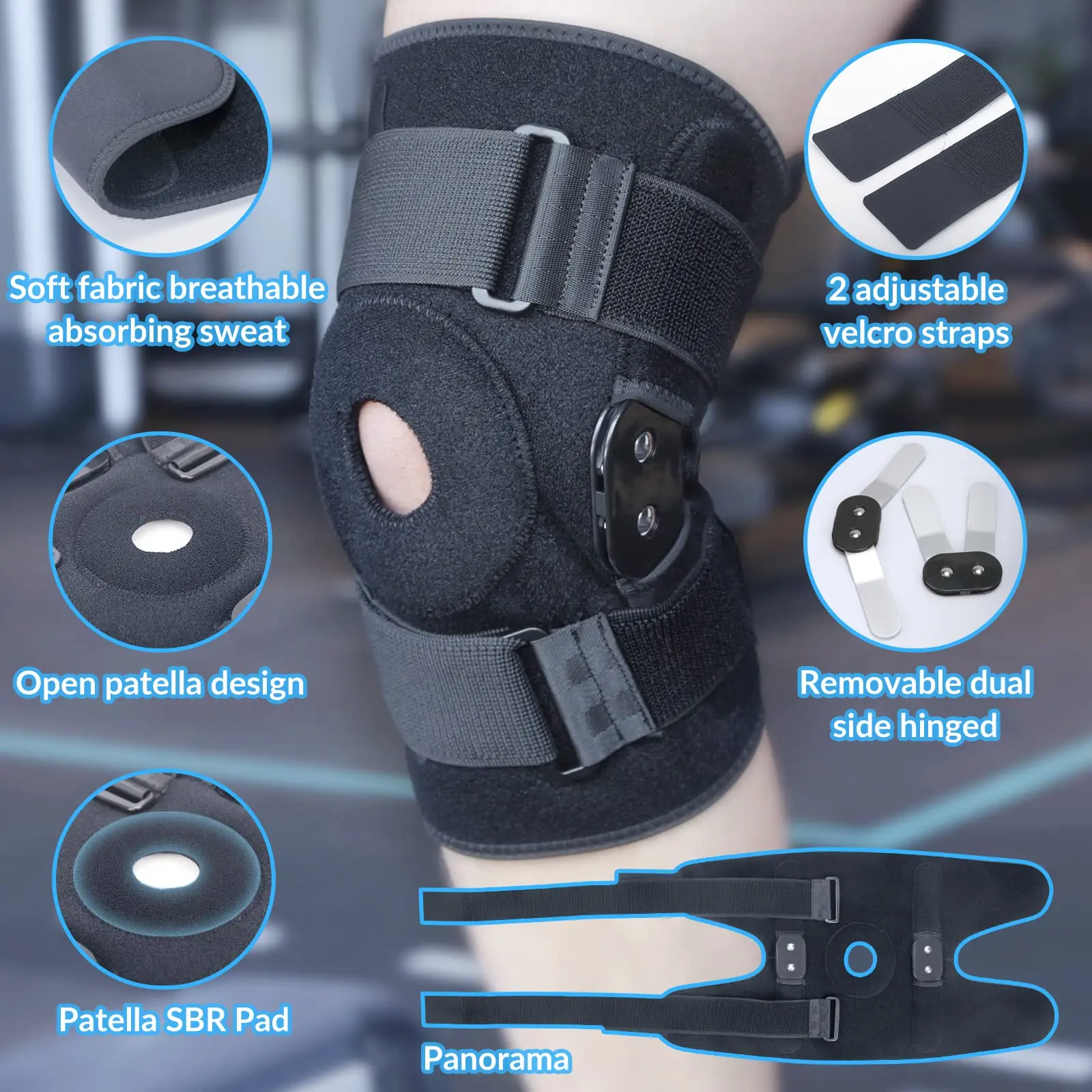 Hinged Knee Brace Orthopedic Meniscus Knee Pad With Side Stabilizers Arthritis Patella Protector Sports Kneepad Joint Pain, ACL