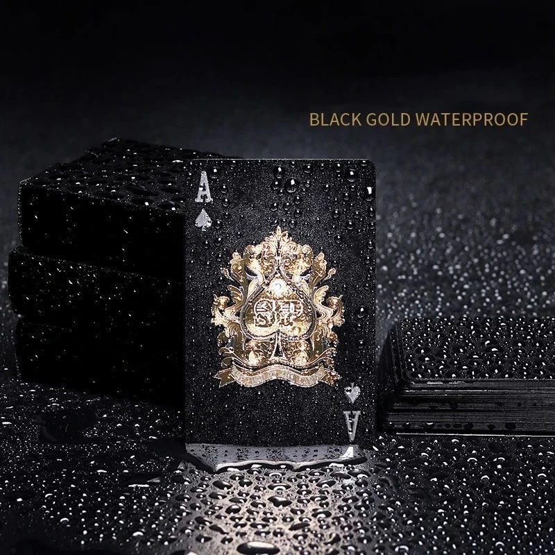 Color Black Gold Playing Card Game Card Group Waterproof Poker Suit Magic  Package Board Game Gift Collection Waterproof Poker