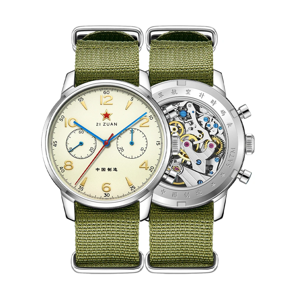 TOPHILL 40mm Vintage 1963 Chronograph Men Mechanical Watches Sapphire with Seagull ST1901 Movement Waterproof Men Watch Pilots 