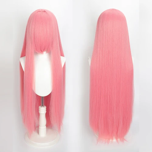 Imagen 2 del producto Peluca de pelo largo y liso de 90cm con flequillo, peluca recta larga sintética resistente al calor con flequillo, adecuada para pelucas de Cosplay para mujeres