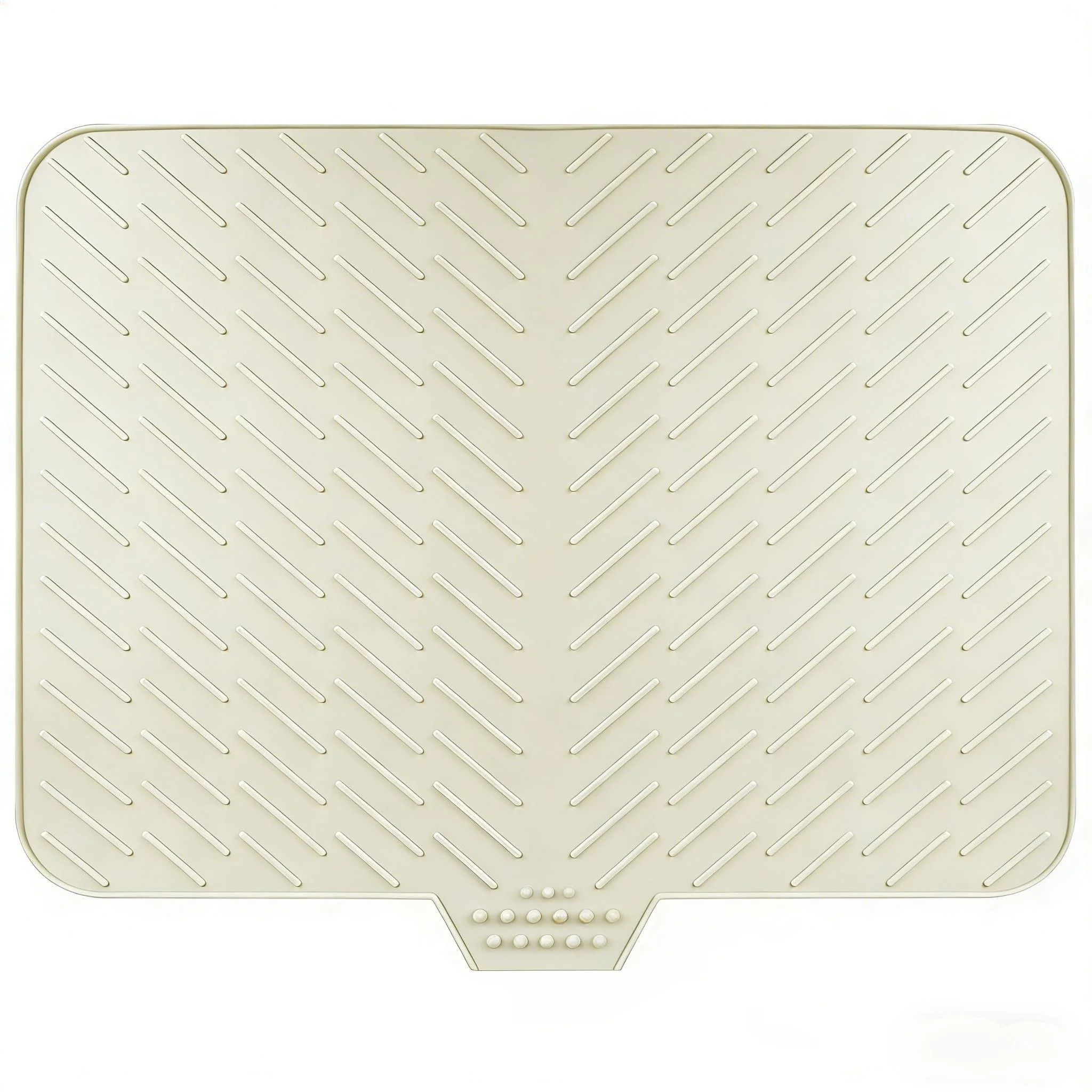 58×43cm Large Square Silicone Dish Drying Mat, Sloped Water Diversion Drain Pad, Countertop Drainage Mat for Tableware