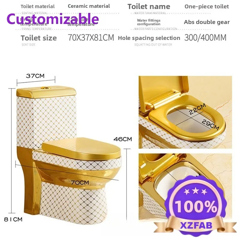 Factory Direct 2026 Electroplated color gold toilet, bathroom sanitary ware, top press two-stage