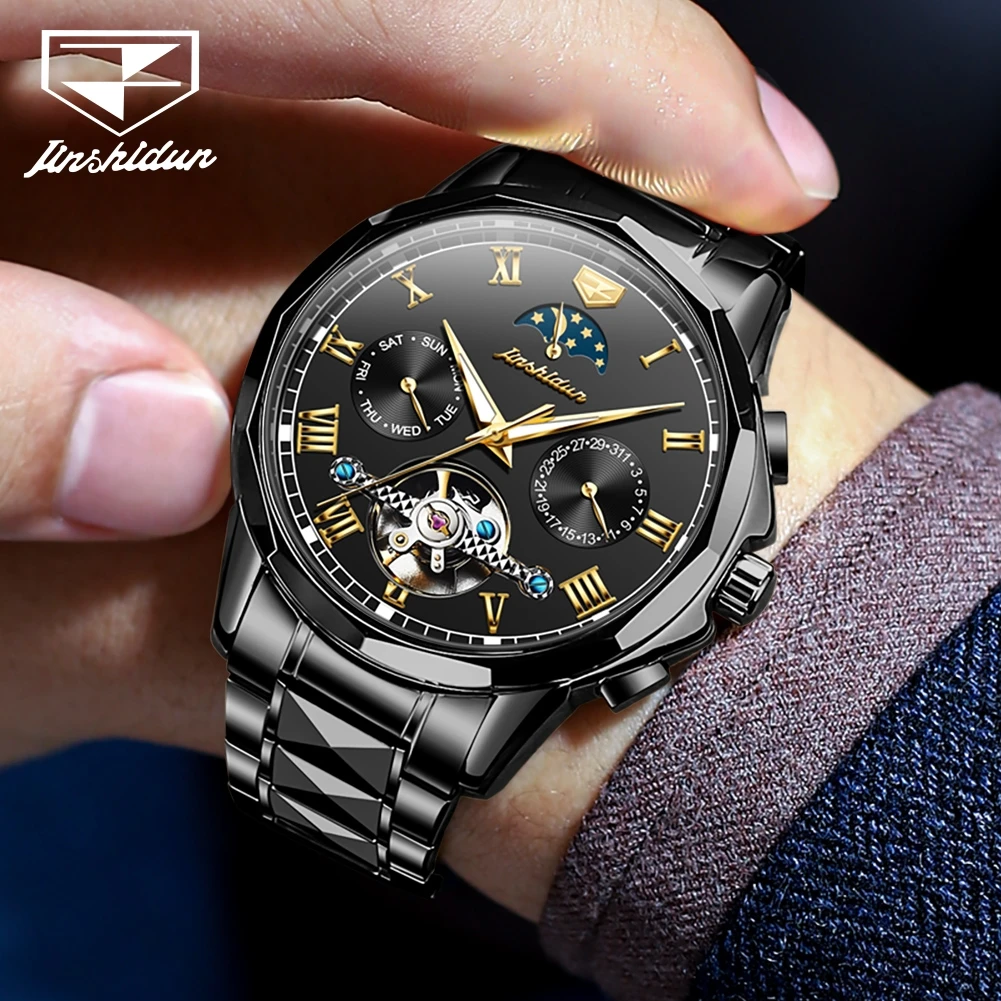 JSDUN Original Luxury Man Watch New Waterproof Tungsten Steel Men Automatic Mechanical Watch Casual Fashion Men\'s Wrist Watches