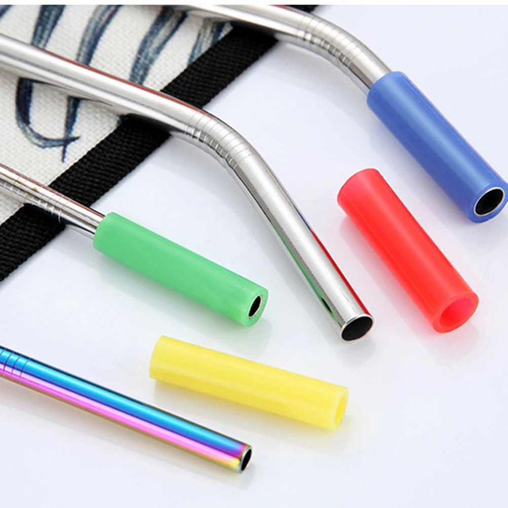 

37pcs Stainless Steel Straw Set Reusable Anti Rust Curved Drinking Straws Cleaning Brush Portable Storage Bag Bar Accessories