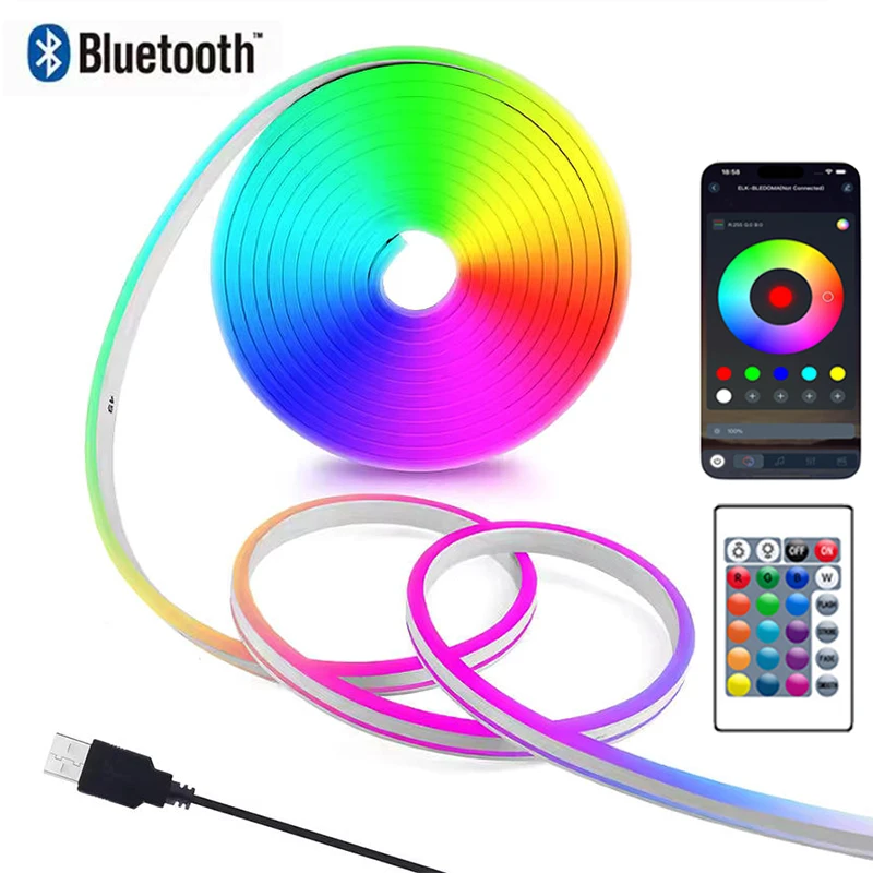 

Rgb Neon Strip Light Waterproof Neon Rgb Strip Usb Flexible Neon Tape Bluetooth Neon Lights Strip 5V Led Neon Rope Light