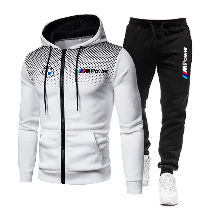 BMW Brand Logo Printed Men's Set Hoodies Clothing Casual Loose Streetwear Male Fashion Autumn Winter Outwear+Pants 2 Piece Sets