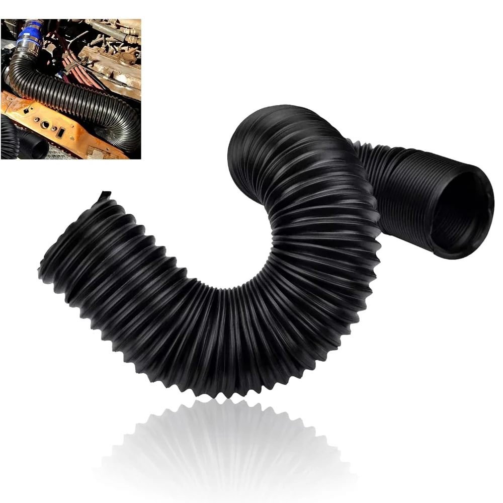 1 Buah Selang Saluran Udara Mobil 2.5 "Selang Saluran Udara Segar Fleksibel Dapat Ditarik Aksesori Asupan Modifikasi Otomotif Universal untuk Sebagian Besar Mobil