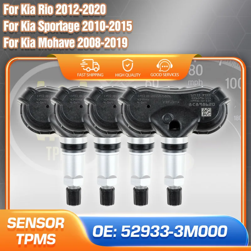 

52933-3M000 TPMS Sensor Tire Pressure Sensor For 2012-2020 Kia Rio 2010-2015 Kia Sportage 2008-2019 Kia Mohave 1/4PCS Parts