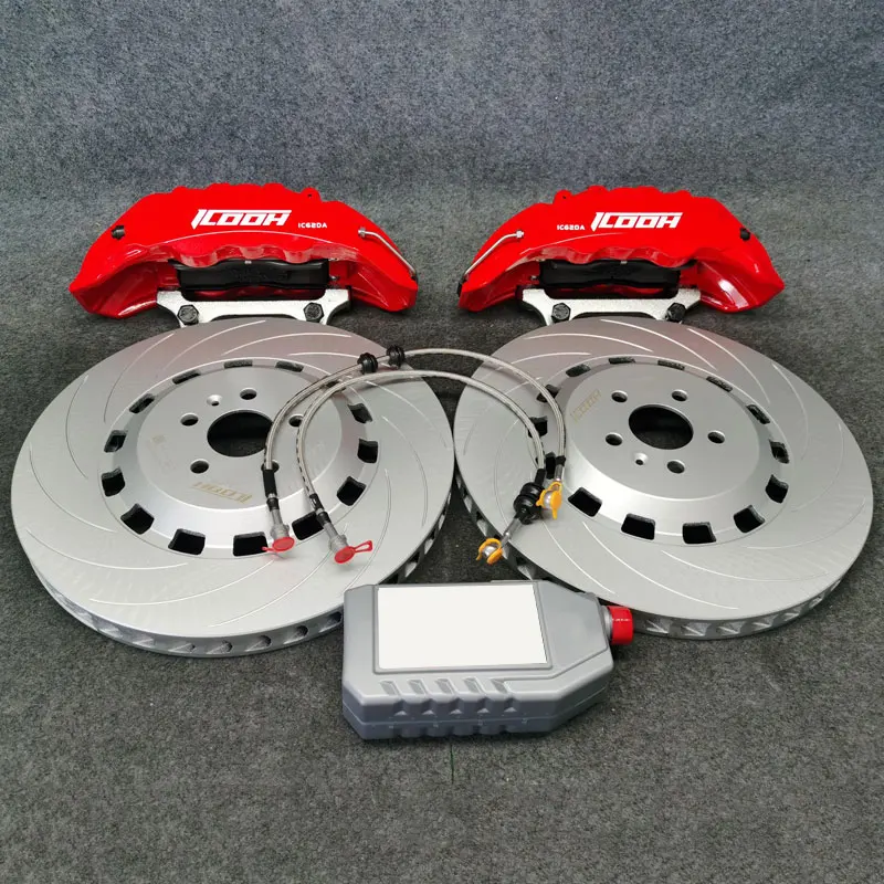 

ICOOH 6 Pot Big Brake Caliper Kits with One-piece Style Disc Rotors 18/19/21 inch Wheels for Tesla 3 X Y