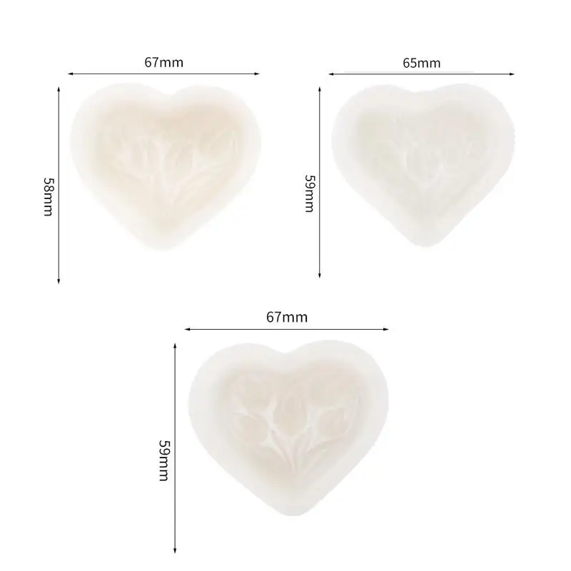 ●3d Heart-Shaped Tulips Silicone Mold Easy To Clean And Demould For Handmade DIY Candle Soap Decoration Ornaments view 6