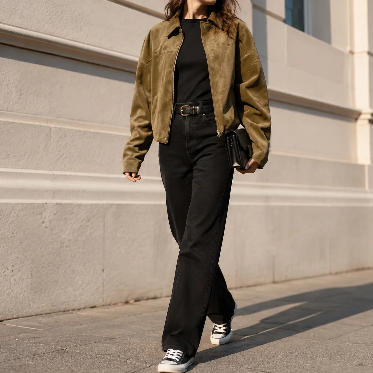 Turn Down Collar Pockets Coat Regular Length Literary Retro with Three Dimensional Cutting Zipper Closure Casual Women Jacket