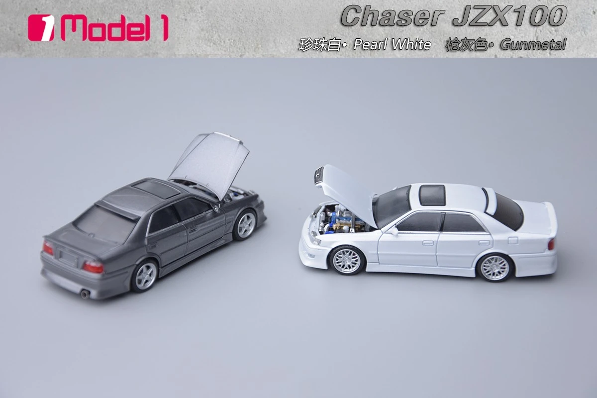 **الطلب المسبق **Focal Horizon FH x Model One 1:64 Chaser MK6(JZX100) Gun رمادي / أبيض موديل سيارة