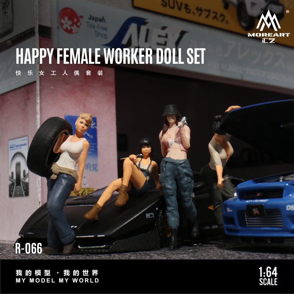 

More Art 1:64 The Happy Female Worker Doll Set , Resin Decoration Figure Model for Gift&Display&Collection