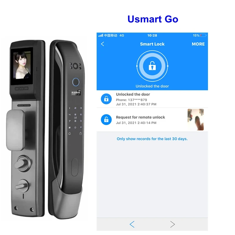 3D Face Recognition Smart LOCK Unlock Digital Door Lock With Camera FIngerprint Password Unlock Keyless Electronic Door Lock