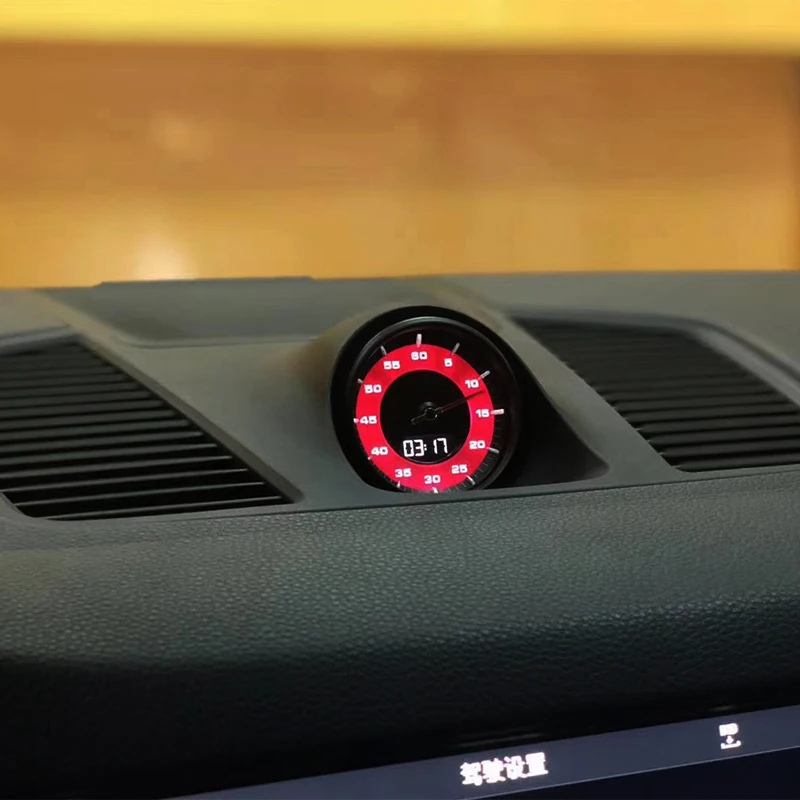 Untuk Porsche Cayenne 2018-2023 Speedometer Jam Stopwatch Modifikasi Interior Kompas Modifikasi Konsol Tengah
