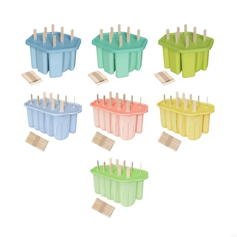 Easy Release Silicone Ice Cream Molds With Lid and Handle Safe for Freezer and Oven Popsicles Maker for Homemades Treats 37JD