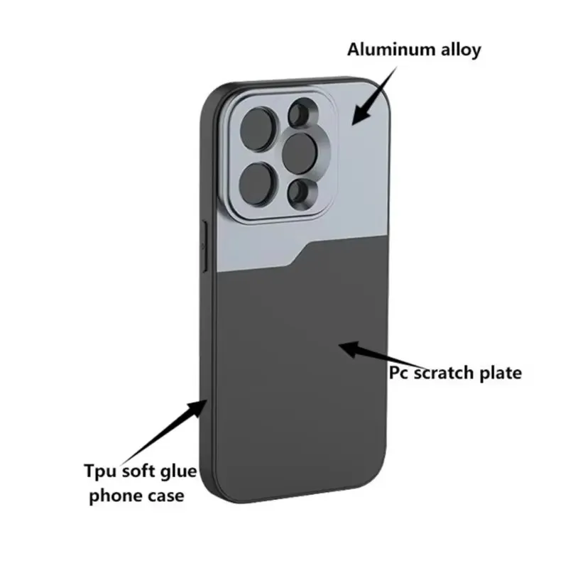 17MM Thread Phone Case for IPhone 16 Pro Max Plus Protect Housing Case for Ulanzi Kase Apexel Anamorphic Macro Wide Angle Lens