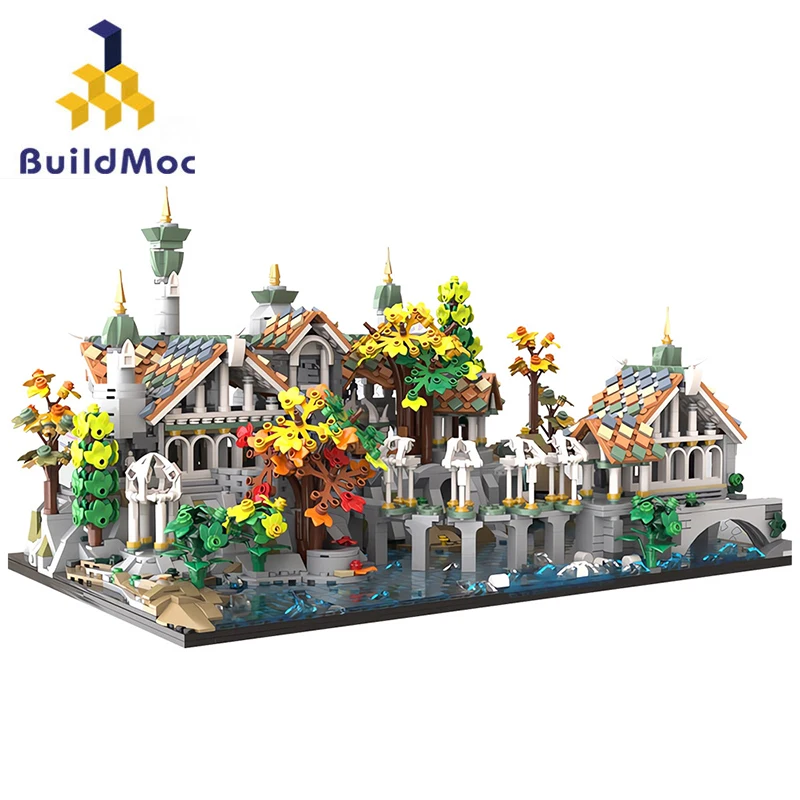 Lordes Ring Castle Building Blocks Sets Movie Rivendells House Bricks Building Creative Architecture Model Toy for Children Gift