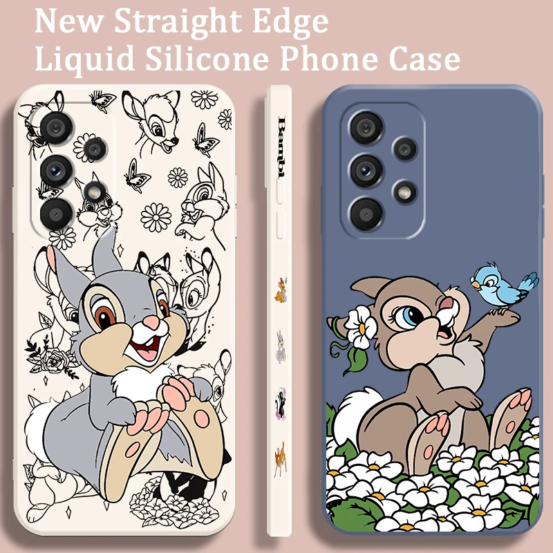 Bambi Disney Thumper For Samsung Note 20 10 A54 A31 A14 A03 A22 A34 A04 A24 Ultra Plus 5G Liquid Left Rope Phone Case