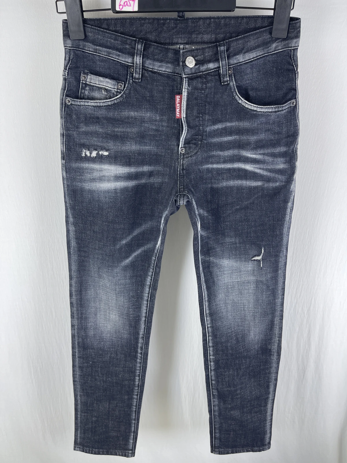 

6059, новые джинсы Four Seasons D2, мужская одежда, модная облегающая краска с микропулой, простая универсальная черная краска