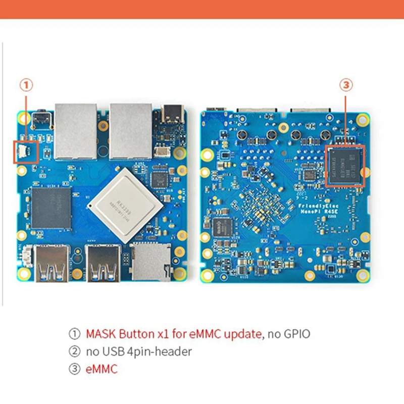 Nanopi R4SE Mini Router 4G + 32G EMMC Dual Gigabit Ethernet Ethernet Gateway RK3399 USB3.0 Dua Arah
