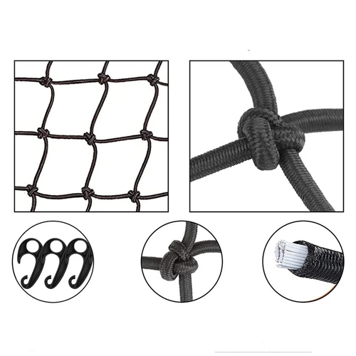 Imagen 2 del producto Red para techo de maletero de coche, organizador de almacenamiento de equipaje de carga de alta elasticidad de látex, malla Universal para viajes todoterreno, coche, SUV, 120x90CM