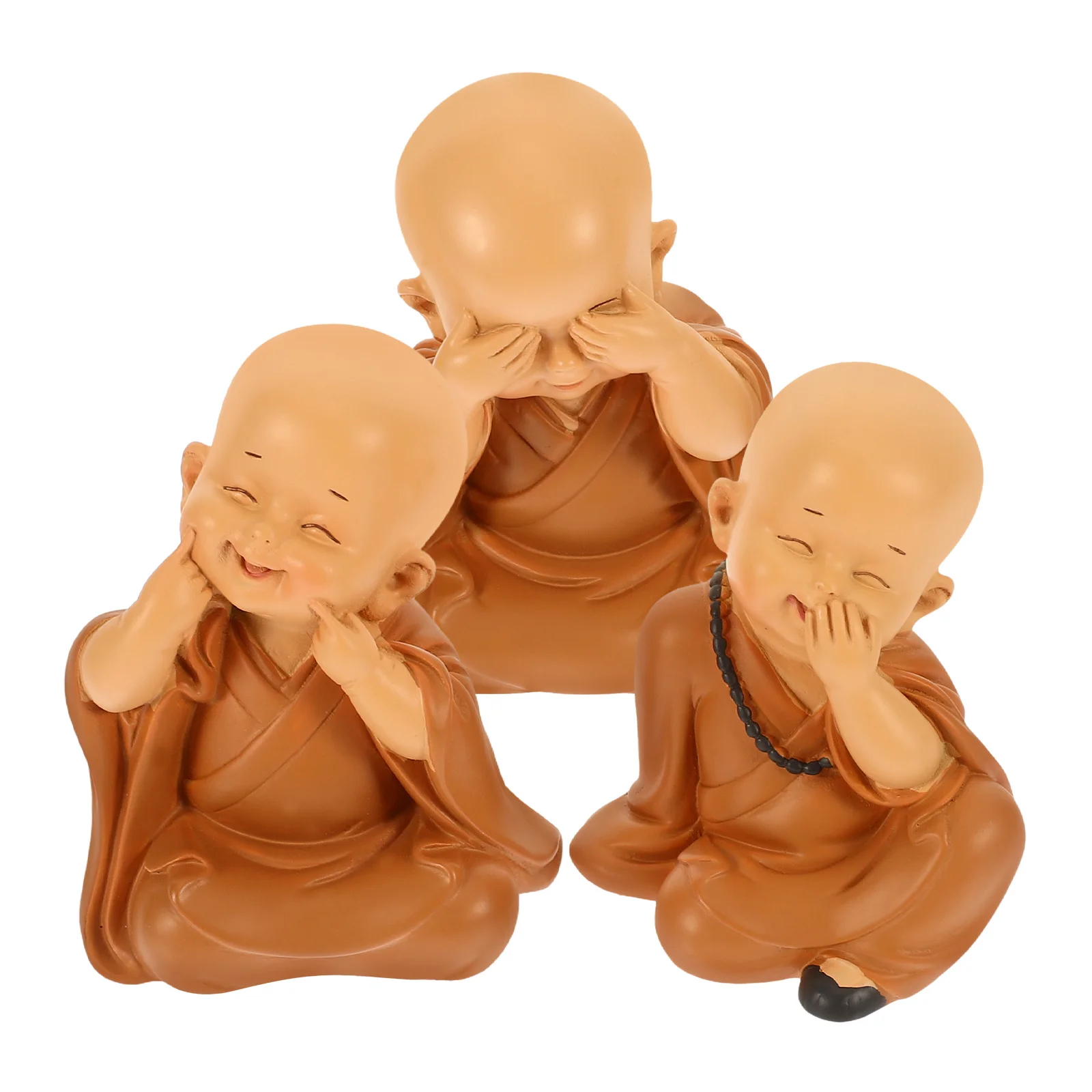 

3 Pcs Ornaments Small Sculpture Desk Home Decor Statue Office for Living Room Decoration Figurines Mini