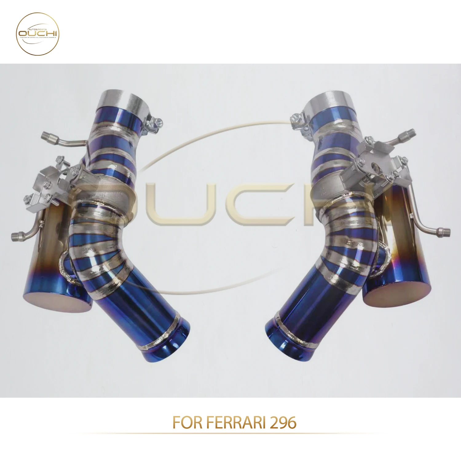 

OUCHI for Ferrari 296 Exhaust catback Titanium Baked blue Muffler Handcrafted New Products Lossless installation
