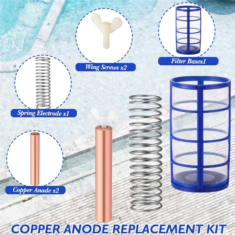 SNEL-koper geanodiseerde vervangingsset mandschermen, veren en schroeven Forsolar zwembadionisatoren
