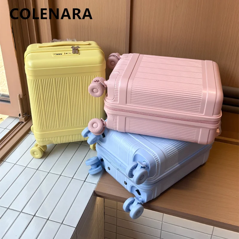 

COLENARA PC Suitcase Men's Boarding Box Women's Trolley Case 18 Inches Student Password Box Universal Wheel Rolling Luggage