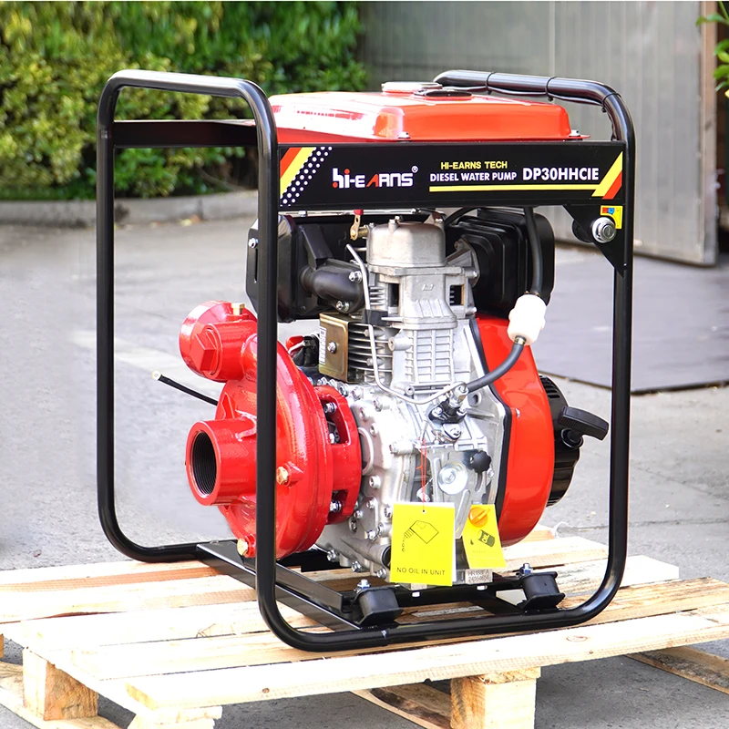 

Дизельный водяной насос высокого давления Hiearns DP30HHCIE с одноцилиндровым дизельным двигателем HR188 с воздушным охлаждением