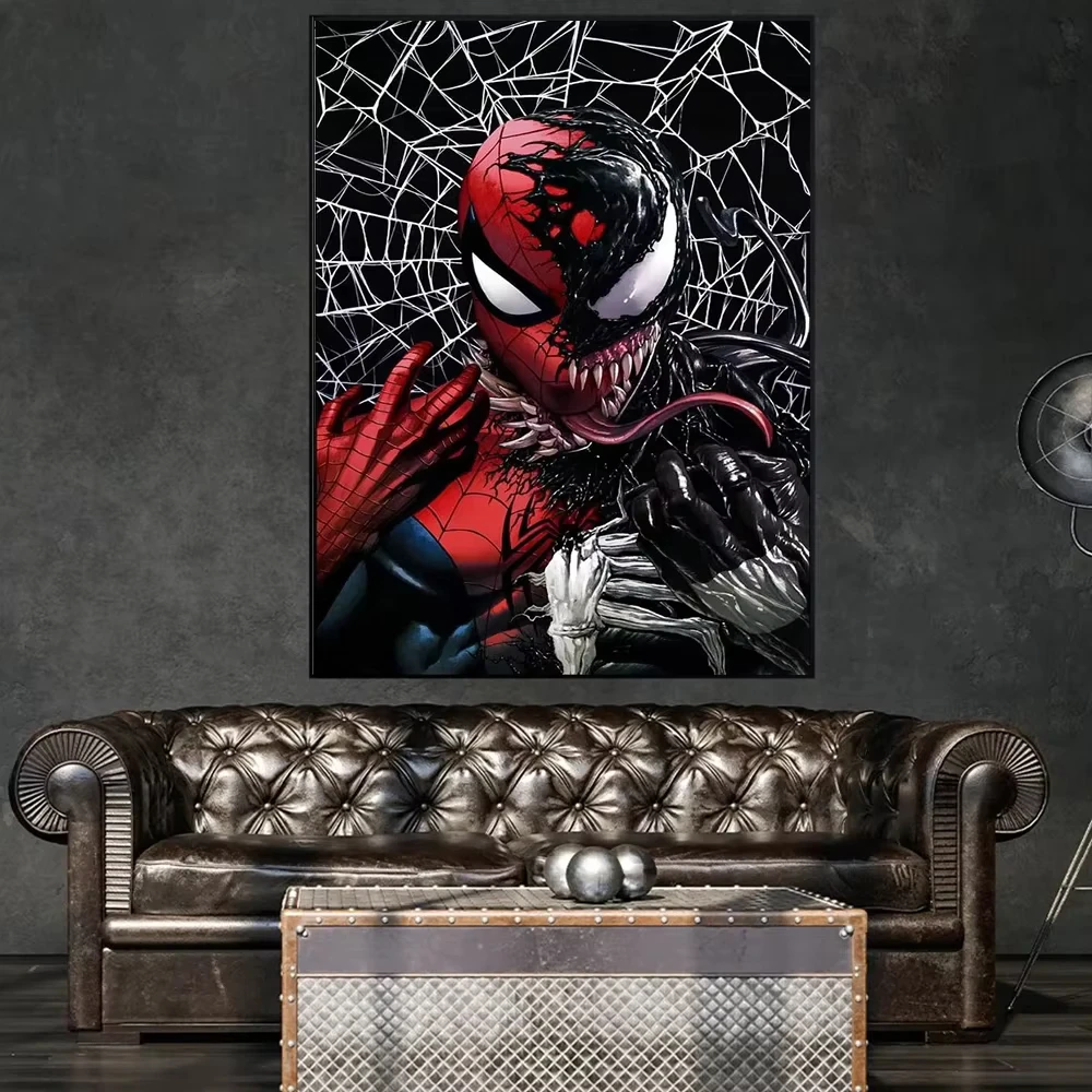 1PC  frameless Marvel Comics Movie Superhero HD Poster Prints Venom and Spiderman Symbiotes Canvas Painting Art Living Room Deco - view 4