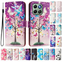 Etui Honor X6b X6A Funda on for Honor X6a X6B X9b X8b X7B Magic6 Lite Magic 5 Pro Painted Pattern Coque Leather Wallet Case Capa