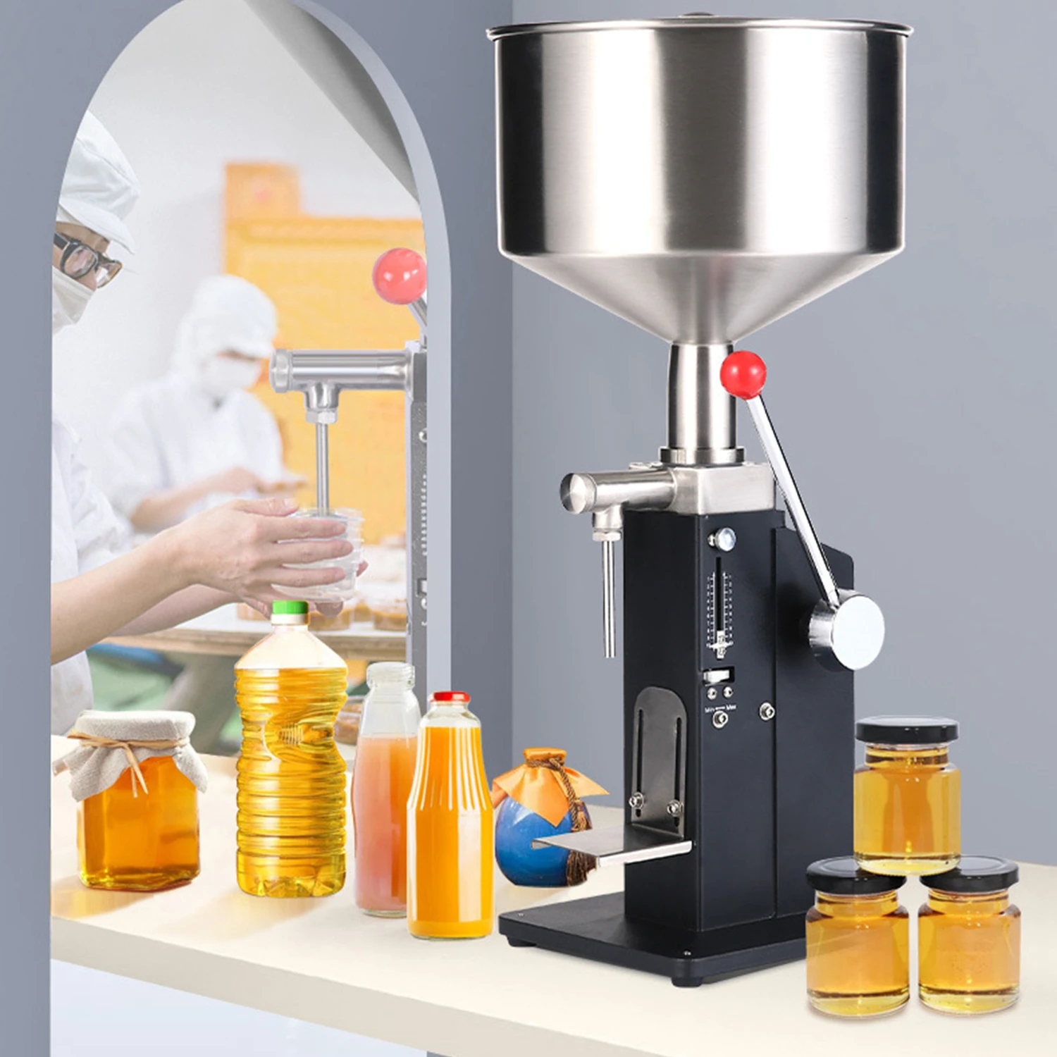5-60ML Paste Filling Machine Dual-Use Cream Liquid Hand Dispenser for Cosmetics Honey Lotion Small Quantitative Filling Machine