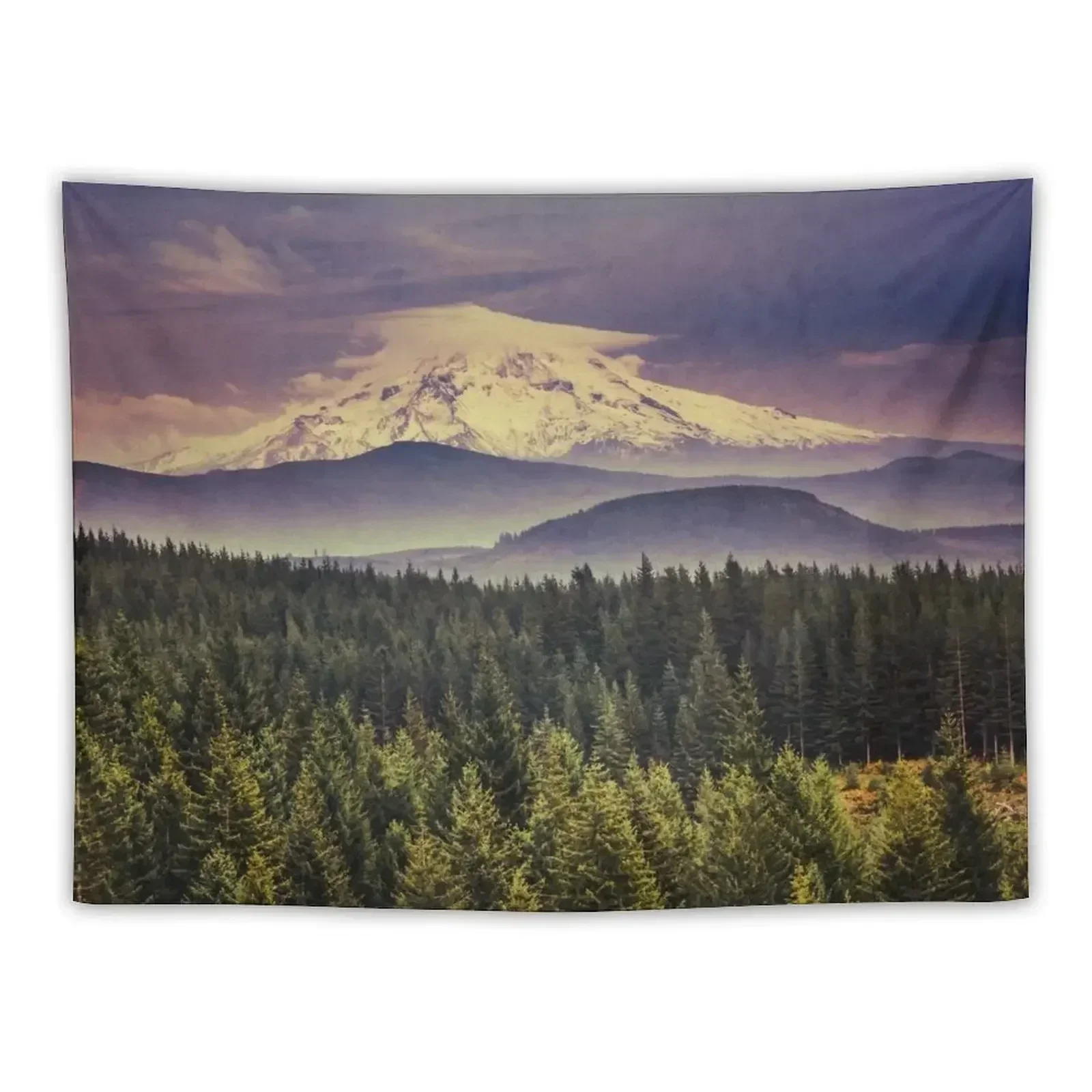 

Mountains - Blue Mt. Hood Tapestry Bedroom Deco Room Decorations Aesthetics Cute Room Things Tapestry