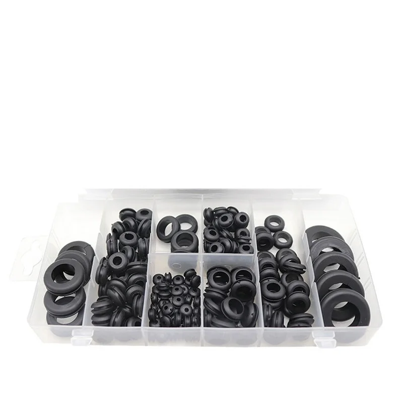 

180pcs Rubber Grommet Car Fuse Accessories 8 Popular Sizes Grommet Gasket for Protects Wire Multi-size Practical