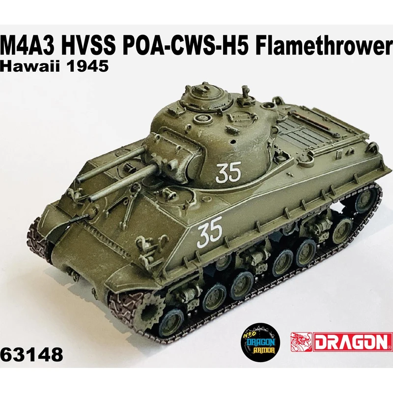 Dragon Tank Models 1:72 M4A3 CWS-POA-H5 Flame Sherman USMC #35 NO.63148 US Army Collection IN STOCK