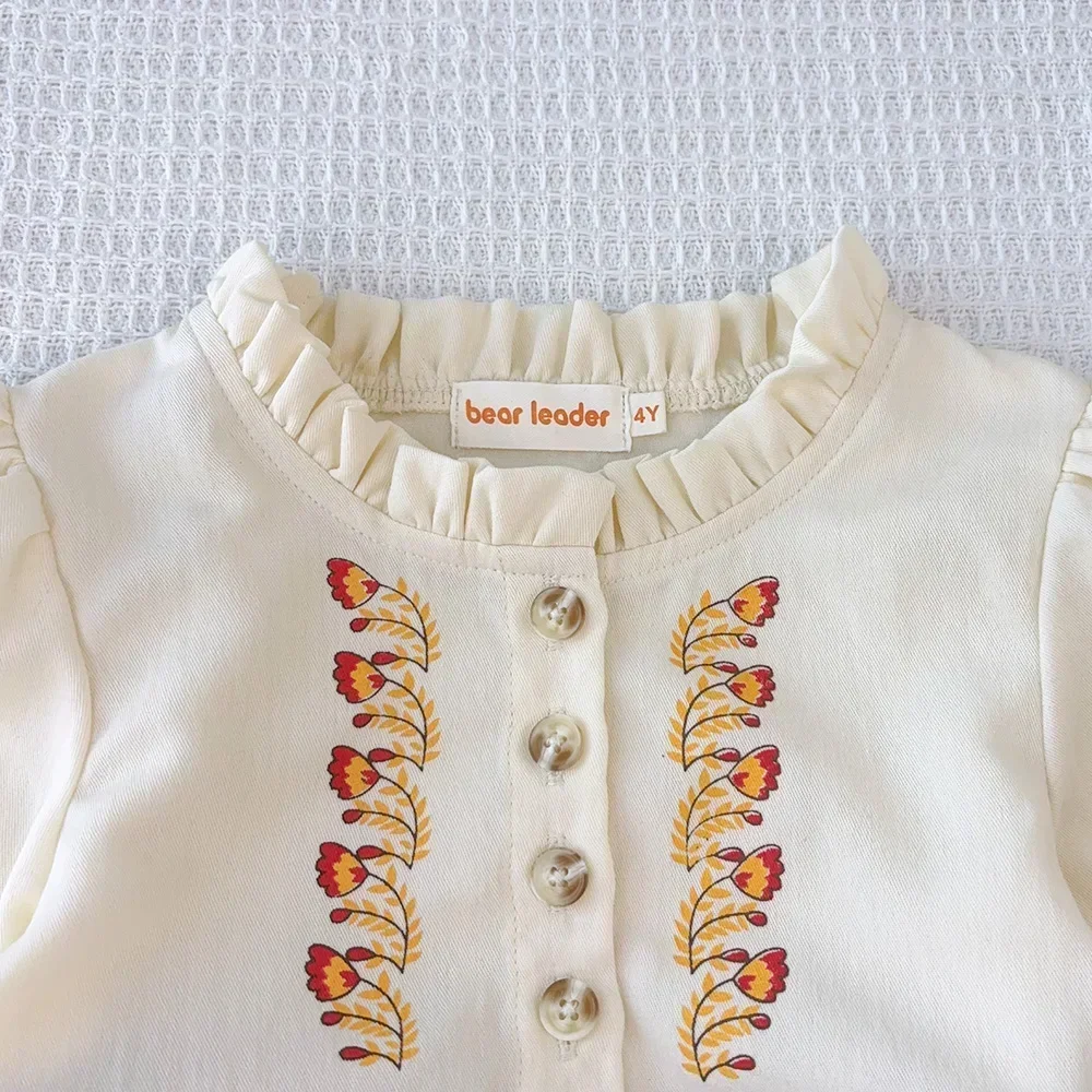 3-7 سنوات الأطفال ملابس كاجوال كم طويل فستان بسيط ألف خط 1 قطعة الفتيات الخريف موضة لطيف ملابس يومية #3