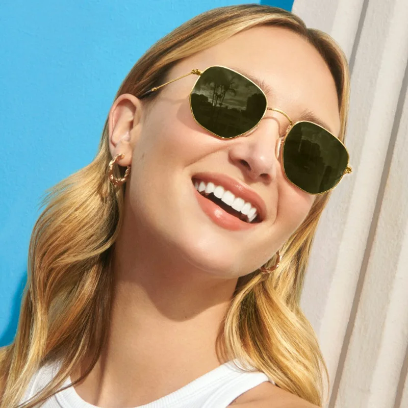 Polarisierte Minimalistische Quadratische Sonnenbrille für Herren Vintage Klassische Metall-Sonnenbrille zum Fahren und Angeln Männliche Brillen