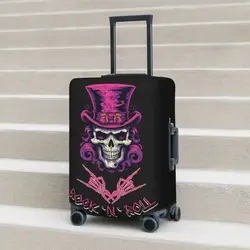 Rock'n'Roll-funda para maleta con calavera, banda musical, guitarra, vacaciones de negocios, funda elástica para equipaje, protección, regalo de Navidad