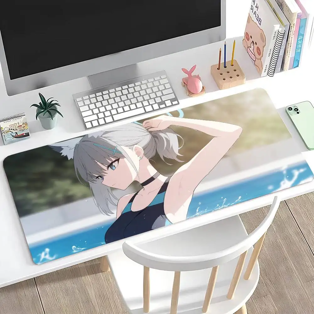 Shiroko Games Blue Archive Mousepad Non-slip Suitable For Office Computers Laptops E-sports Game Desk Mats XXL Keyboard