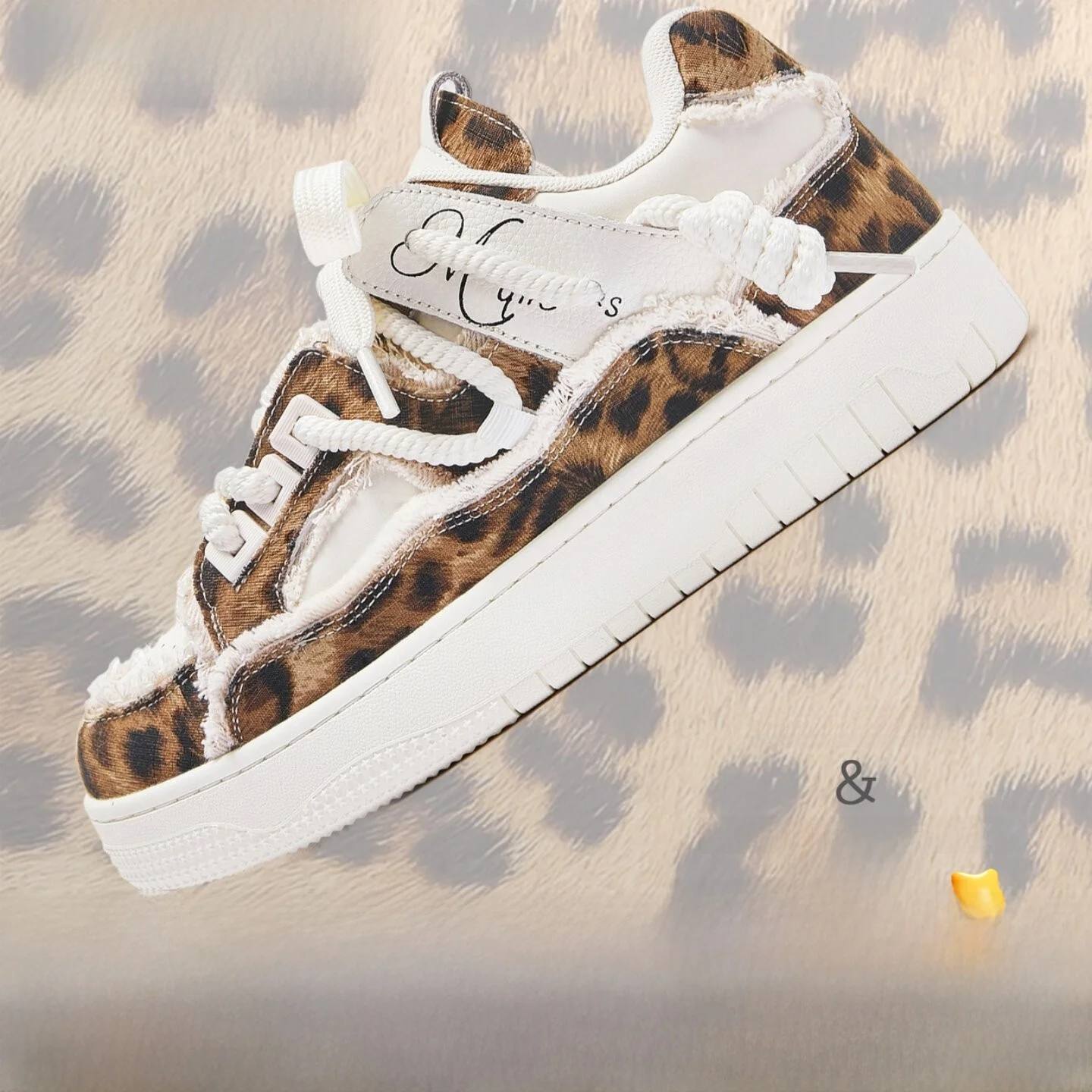 

Зимние повседневные кроссовки MQMS2025 с леопардовым принтом, увеличивающие рост, для мужчин и женщин, с круглым носком, на резиновой подошве