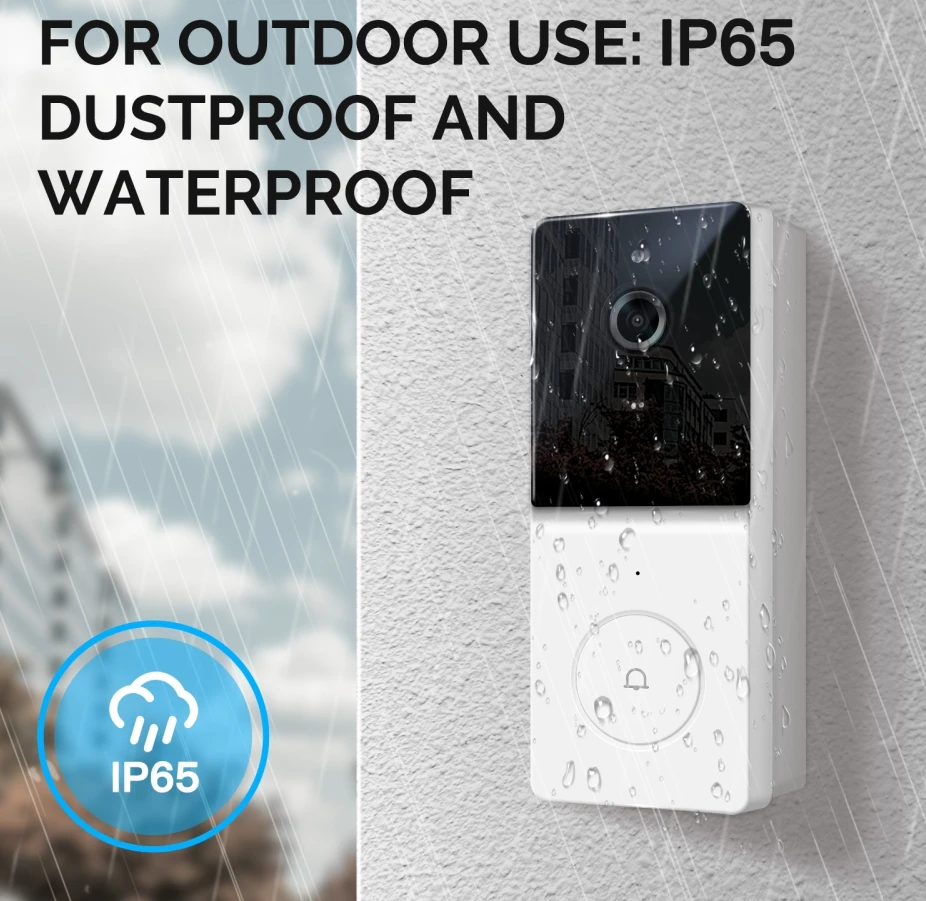 Tuya WiFi ビデオドアベルカメラ スマートホーム 双方向音声インターコム ナイトビジョン付き ワイヤレスセキュリティドアベルデバイス