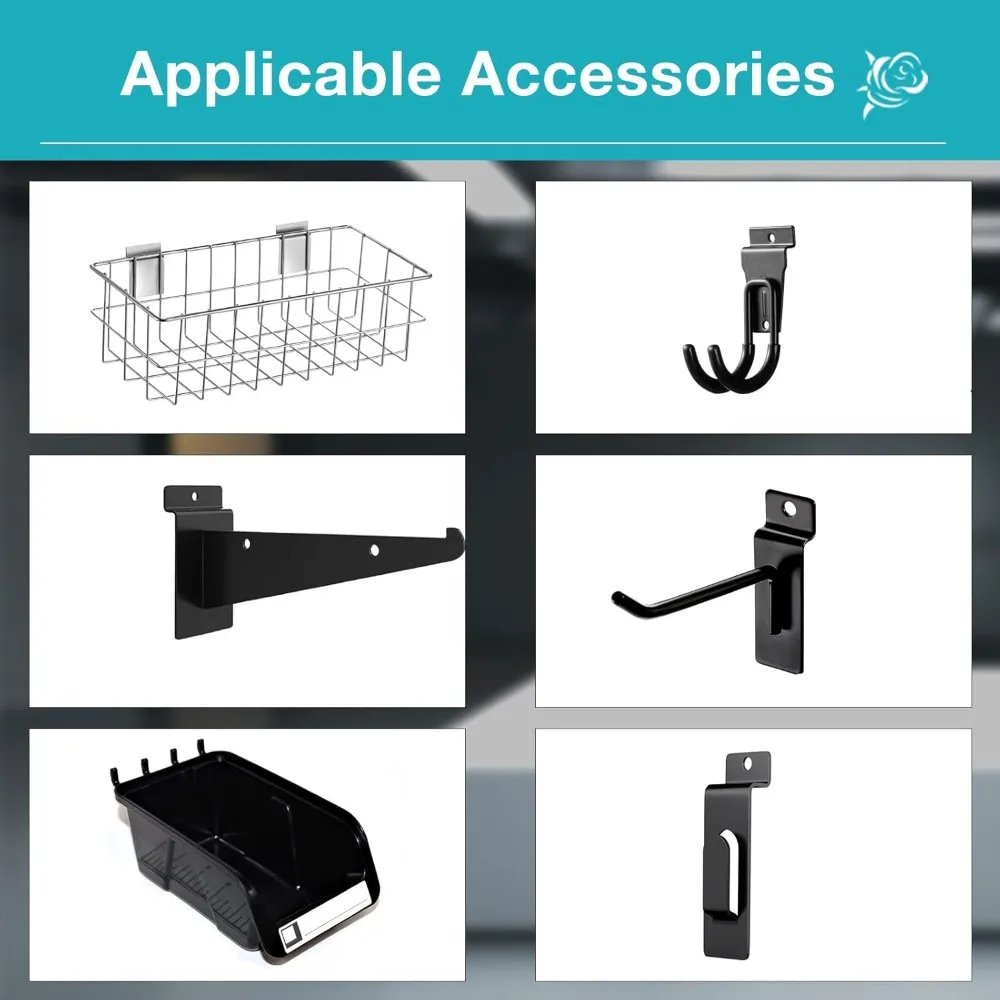 Wandaufbewahrungssysteme mit Lamellenwand-Panel, 4 x 8 Fuß Lamellenverkleidung, Garagen-Organizer, robustes, montiertes PVC-Gestell