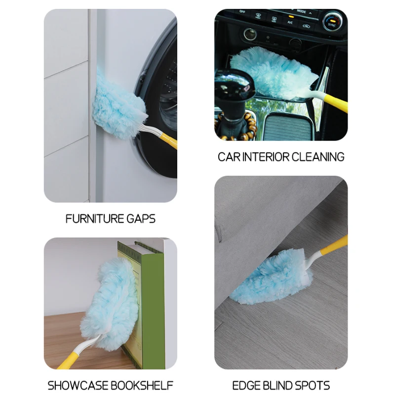 Double sided 360 ° electrostatic dust duster is used for large-scale cleaning of dust, spider webs, and disposable dust collecto