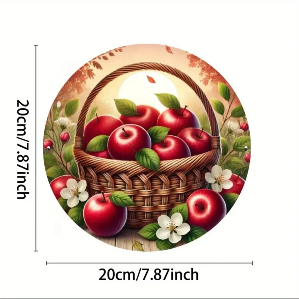 ديكور سلة الزهور البيضاء من التفاح الأحمر من العلامة التجارية العامة - تصميم كلاسيكي، مثالي لتزيين غرفة المطاعم والمقهى