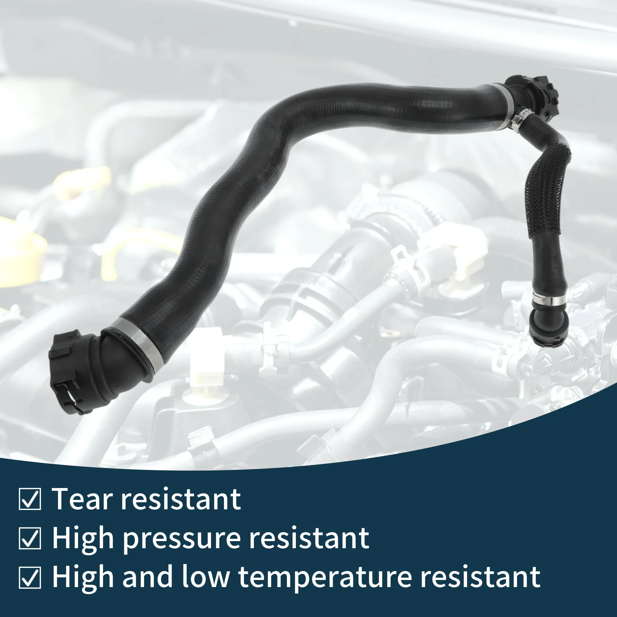 UXCELL ラジエーターホース ヒーターホース ラジエーター出口ホースパイプ BMW X4 -22用 No.17129797615 ゴム製冷却液パイプ ブラック 1個